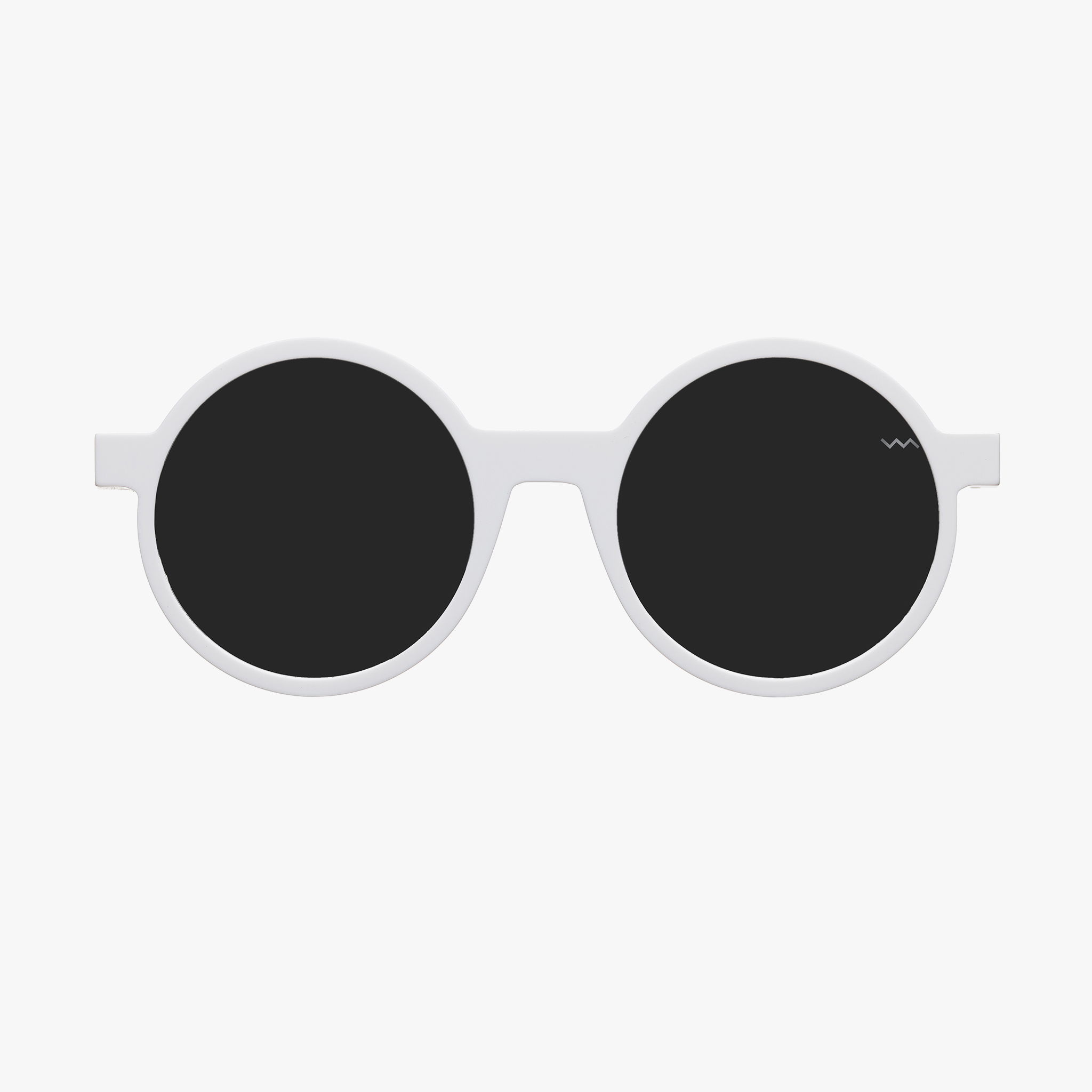 Vava White Perfectly Round Sunglasses for Unisex